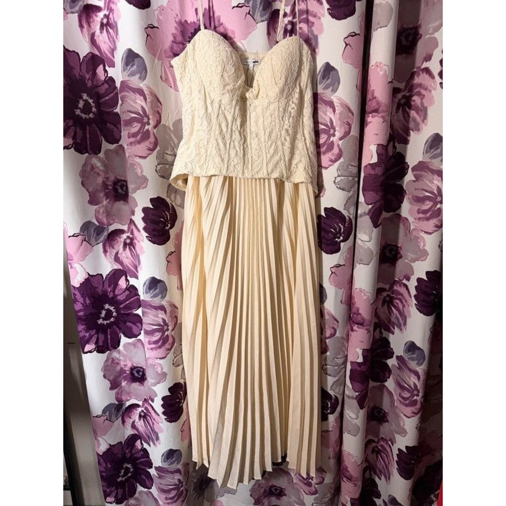 Fashion Nova Daniella Lace Corset Pleated Maxi Dress